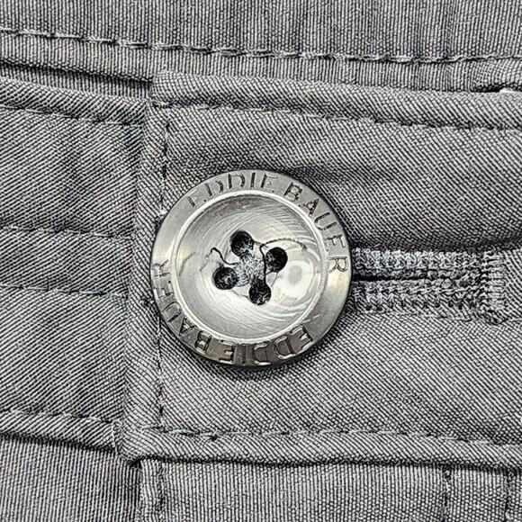 Eddie Bauer Pants Womens 12 Black Stretch Nylon Crop Capri Ruched Hem Outdoors - Picture 2 of 14